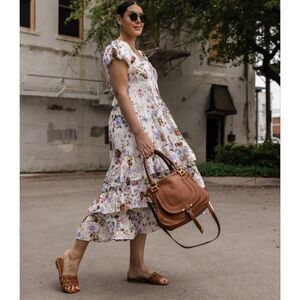 🌸BEAUTIFUL FLORAL CAP SLEEVE DRESS